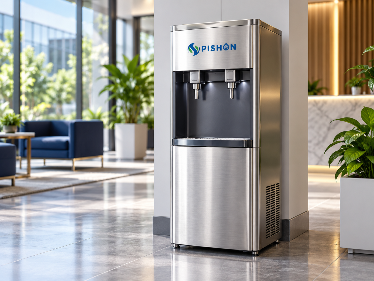 Pishon floor-standing stainless steel water dispenser in an office