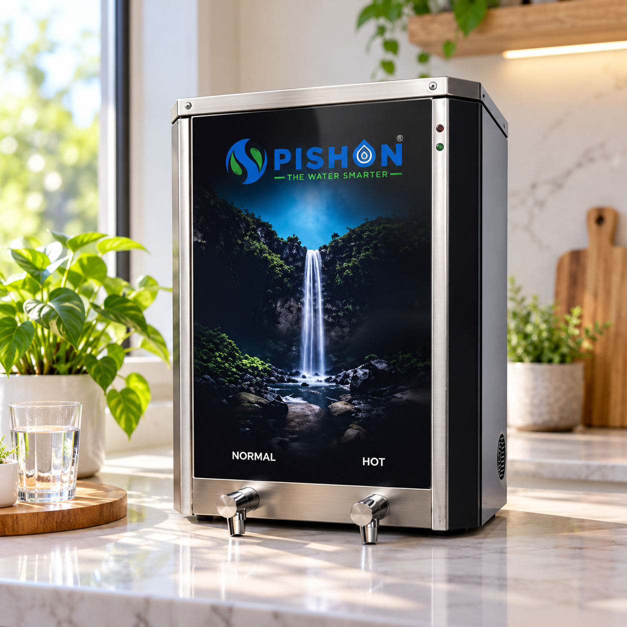 Pishon water purifier in a modern kitchen